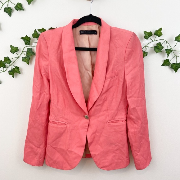 Zara Jackets & Blazers - Zara women pink double breasted chic blazer Sz S
